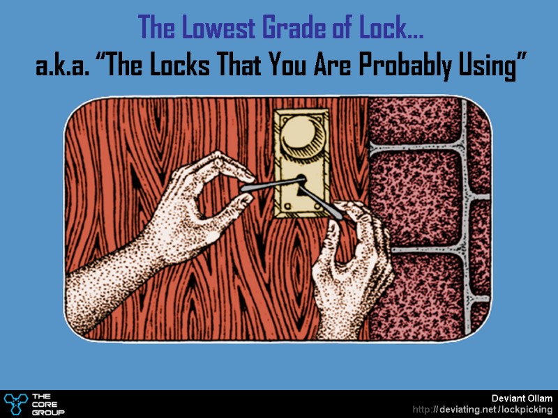 The Lowest Grade of Lock… a.k.a. “The Locks That You Are Probably Using”